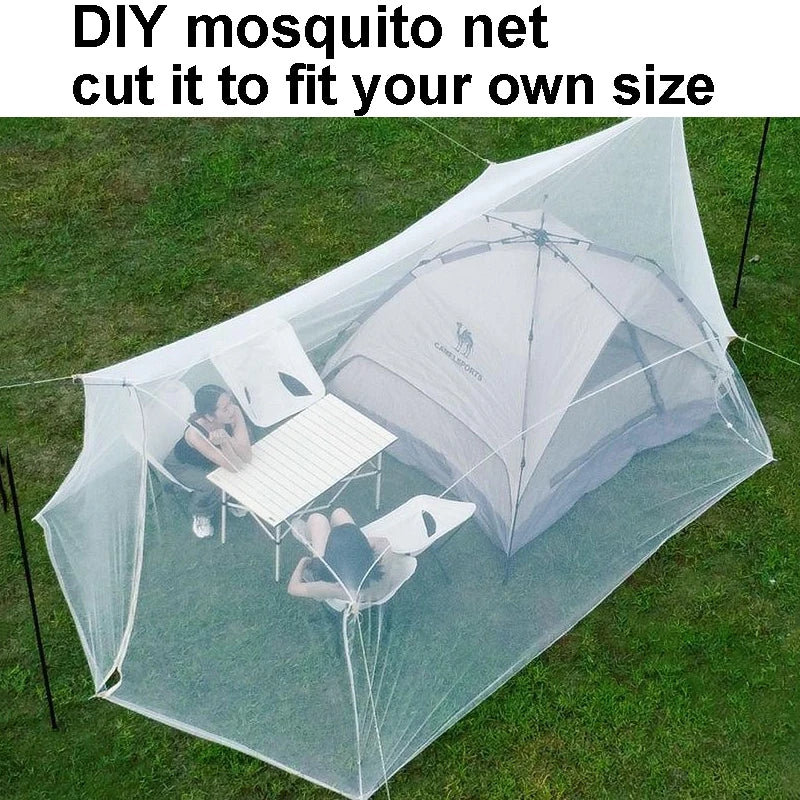 DIY mosquito net for outdoor hunting, garden, dormitory, tent, picnic, camping; adjustable size mosquito net, 2*3, 3*5/15, 5*5, 6*6m DIY net
