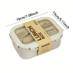Boîte à déjeuner 1 pièce, boîte à déjeuner, forme carrée de couleur unie pour la journée des employés de bureau, scellée avec une vaisselle, boîte à repas pour four à micro-ondes
