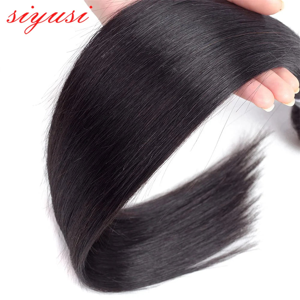 Paquets brésiliens de cheveux raides 1/3/4 pièces 100% cheveux humains non transformés paquets droits Extensions de cheveux humains pour les femmes noires