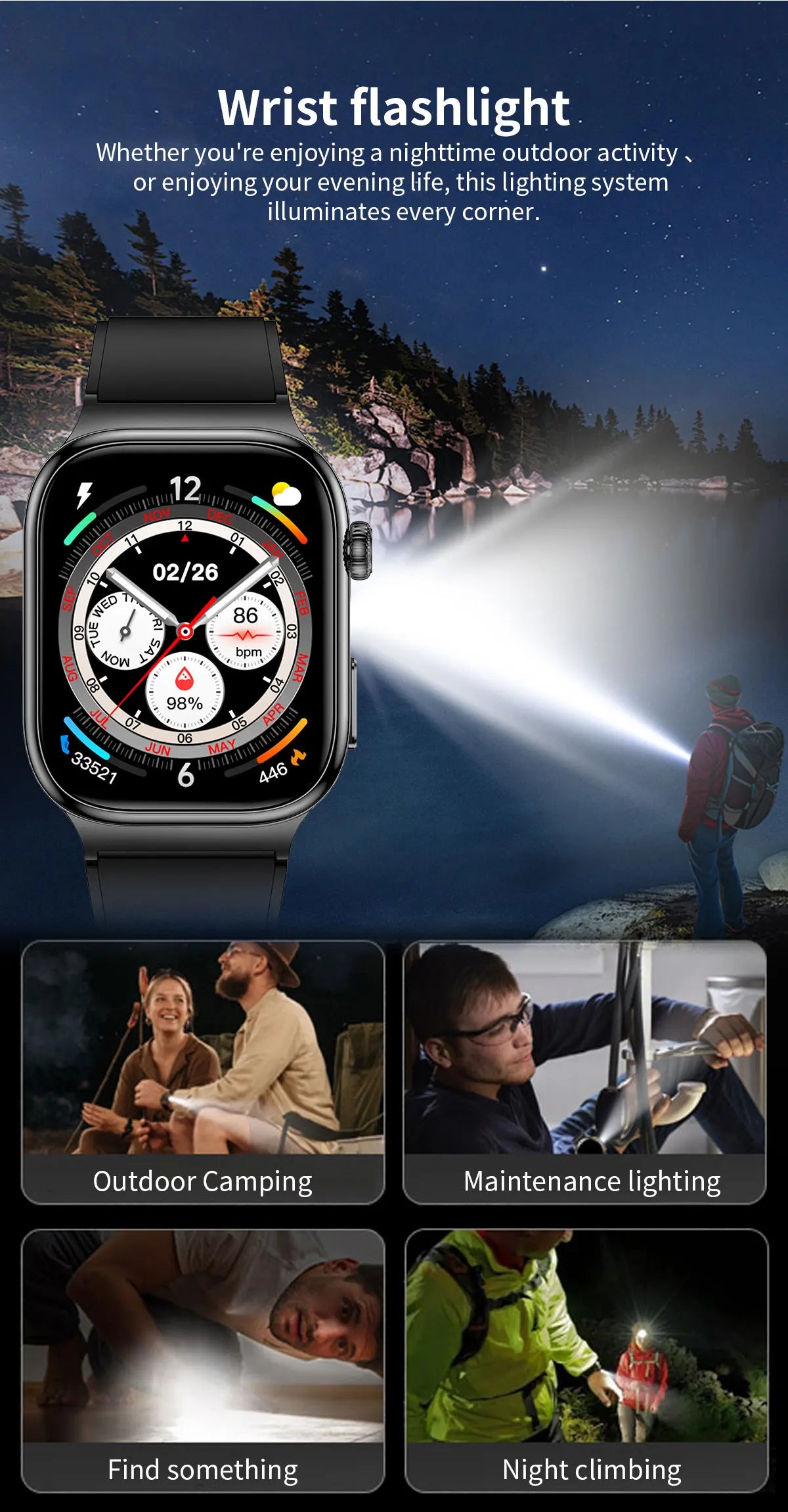 2025 nouvelle montre intelligente 2.04 pouces écran acide urique lipides sanguins composition corporelle cinq détecteurs 650mAh sport HD appel montre intelligente