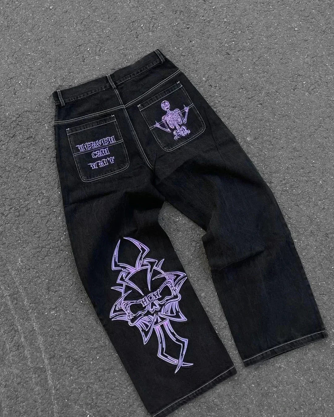 Jeans à jambes larges unisexes pour femmes, pantalons de vadrouille chauds, Street Y2K, Hip Hop, Joker Respzed, New Clearance Spot, American Fashion