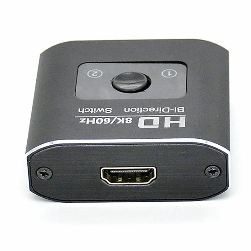 Commutateur HDMI 8K 60Hz, 2 Ports, répartiteur vidéo 2 en 1 sortie pour ordinateur portable Xbox PS3/4/5, boîtier TV pour surveiller l'adaptateur de projecteur TV
