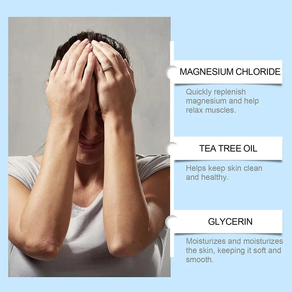 Spray d'huile essentielle de magnésium 5X, adoucit et lisse la peau pour le dominisme et un meilleur sommeil pour tous les âges
