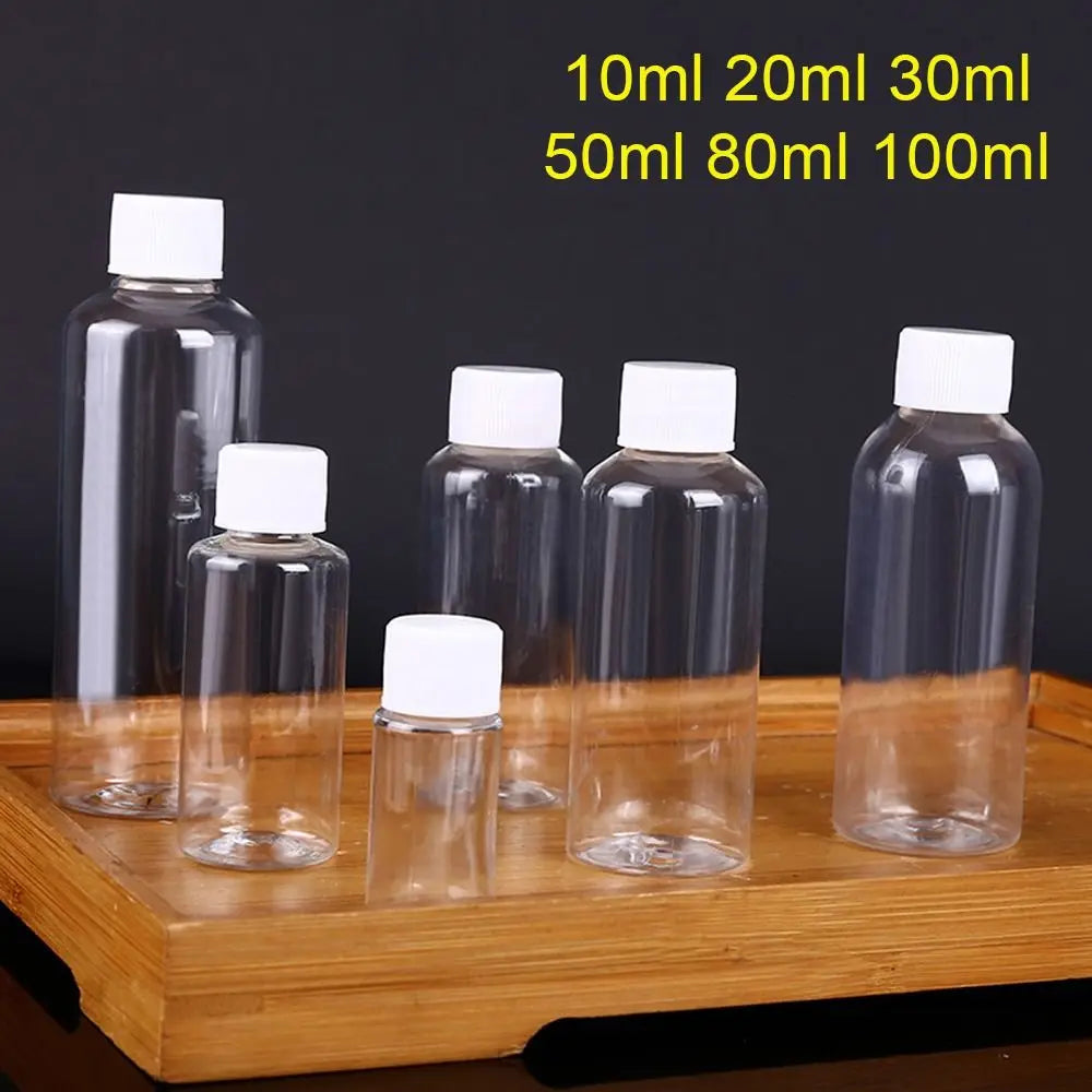 AfricSeal HI-Bouteille d'emballage réutilisable en plastique, plusieurs échantillons de cosmétiques, shampoing, poudre liquide, 10 ml, 20 ml, 30 ml, 50 ml, 80 ml, 100ml