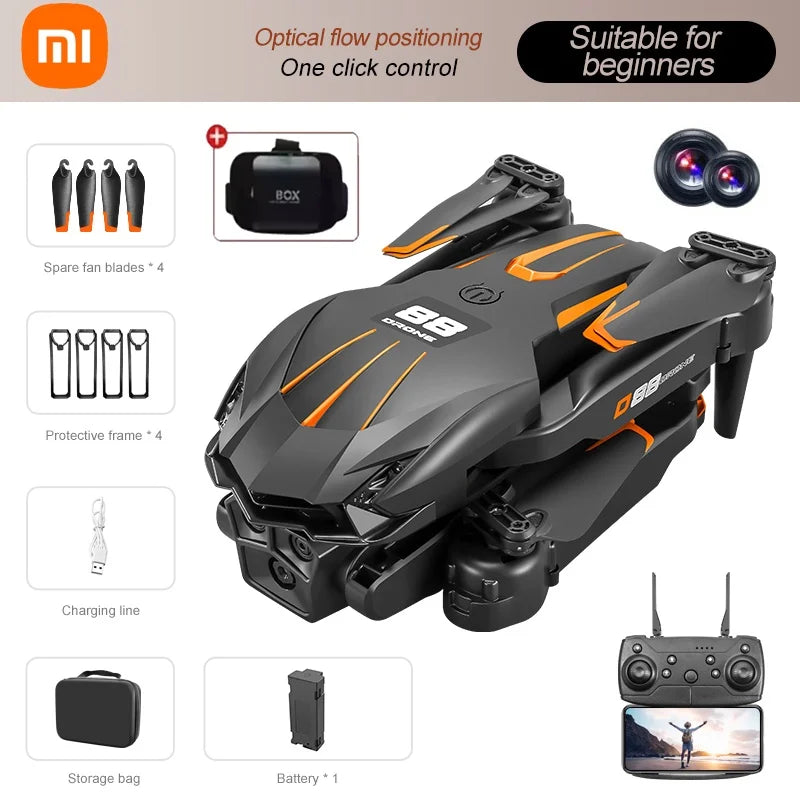 Xiaomi D88 Drone HD 8K double caméra photographie aérienne professionnelle flux optique vol stationnaire geste tir pliable quadrirotor ﻿