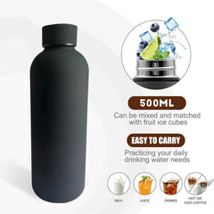 Bouteille Thermos en acier inoxydable, bouteille d'eau thermique, tasse à café, gobelet isolé sous vide, peinture en caoutchouc, bouilloire de sport