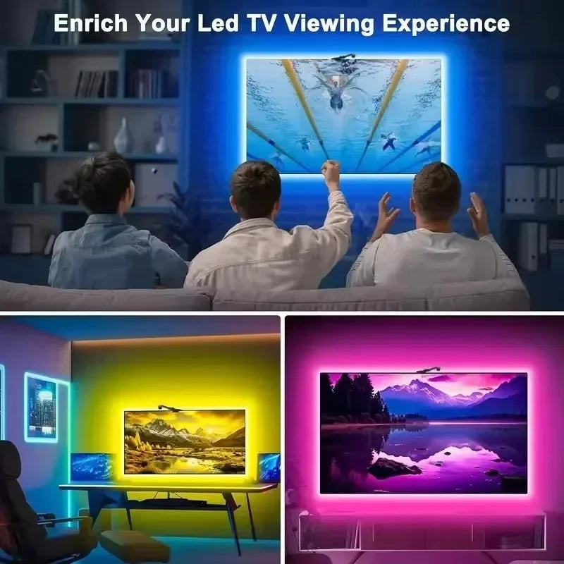 Rétro-éclairage Led pour télévision intelligente, avec caméra, 5V, Usb, Rgbic, écran de télévision synchrone, Ambilight, 3.8M, 5M, télécommande avec application pour salle de jeux