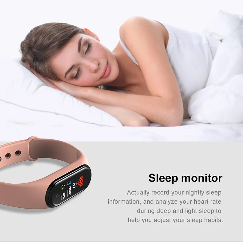 Waterproof sports smartwatch with activity, blood pressure and heart rate monitor, electric clock, new