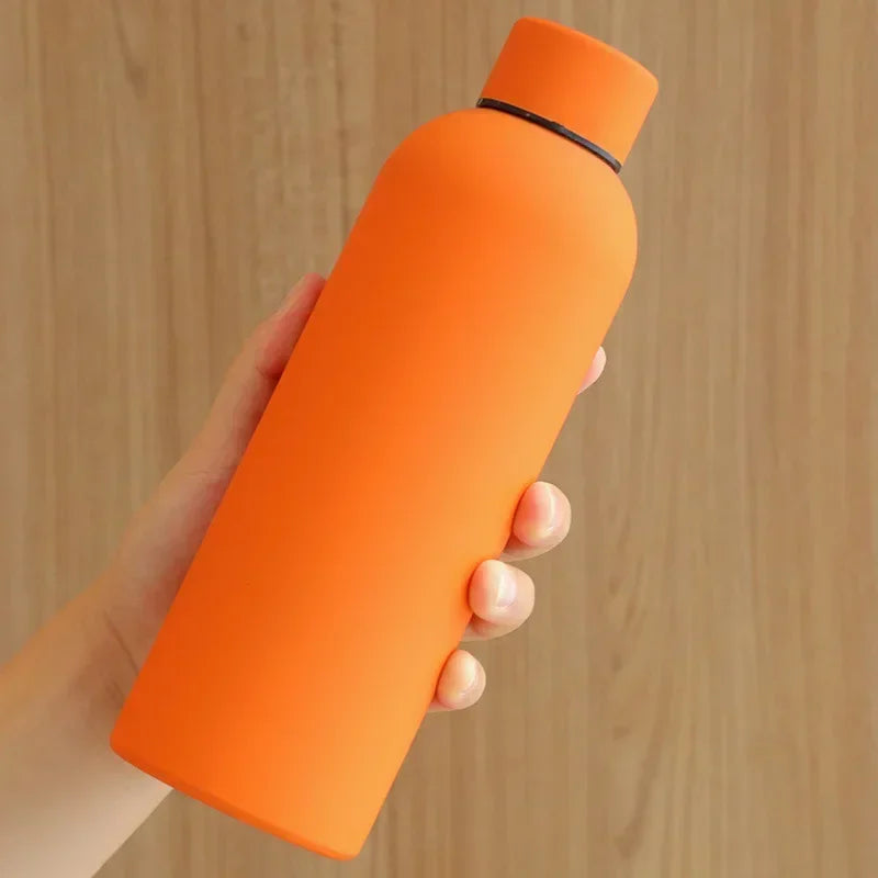 Bouteille Thermos en acier inoxydable, bouteille d'eau thermique, tasse à café, gobelet isolé sous vide, peinture en caoutchouc, bouilloire de sport