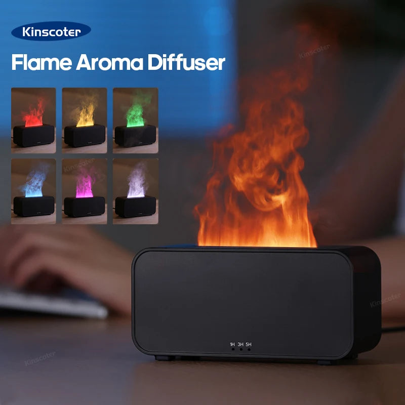 Nouveau Mini diffuseur d'arôme humidificateur d'air ultrasonique fabricant de brume fraîche brumisateur LED huile essentielle flamme lampe Difusor