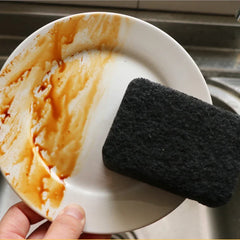 Éponge d'algues noires pour le nettoyage de la cuisine, vaisselle Non grasse, nettoyage de la vaisselle, Pots durables pour brossage de la vaisselle, ménage