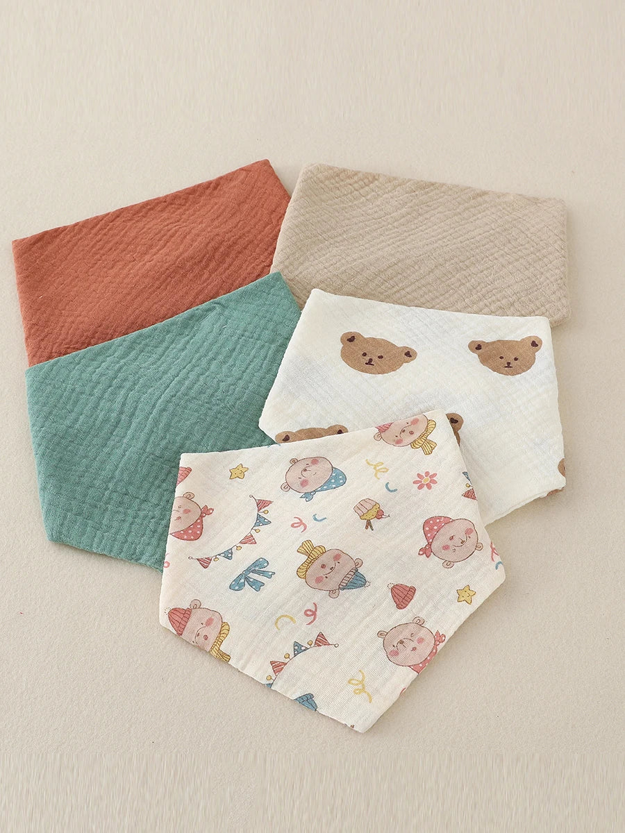 Bavoirs en mousseline de coton pour bébé |   Bavoir bandana pour tout-petits |   Tablier lavable en mousseline de gaze absorbante douce pour bébé