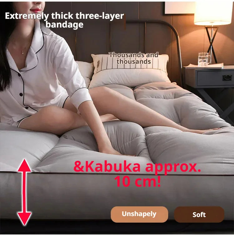 Coussin doux pliable d'été, couette, lit Tatami, matelas épais et doux, en plumes