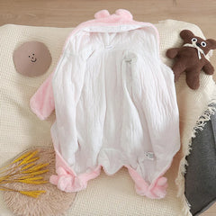 Vêtements d'escalade en peluche pour bébé de 0 à 2 ans, chauds et épais, en coton, avec chien et lapin, dessin animé, nouvelle collection automne et hiver