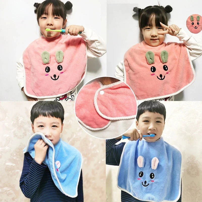 Bavoirs pour bébés pour enfants, serviette de lavage du visage, serviette de salive douce, pour garçons et filles, apprentissage du brossage des dents, pour enfants de 3 à 8 ans