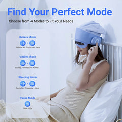 Head massager for fatigue relief, eye massager with heat, head and eye massage to relieve stress, Bluetooth compatible, ideal gifts