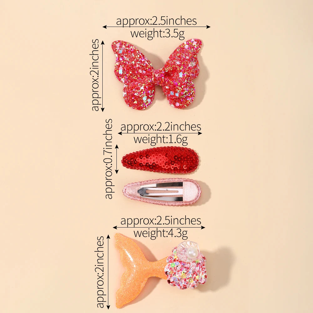 Enfants frais pince à cheveux ensemble fleur imprimé doux papillon épingles à cheveux enfants BB cheveux frange Clips Barrettes fille accessoires chapeaux
