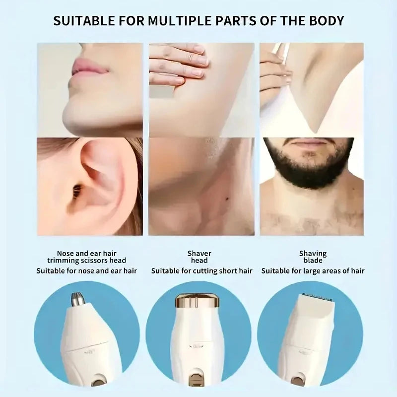 Electric razor for women, feminine razor, bikini trimmer, ladies' body razors, underarm and leg shavers, portable painless epilator