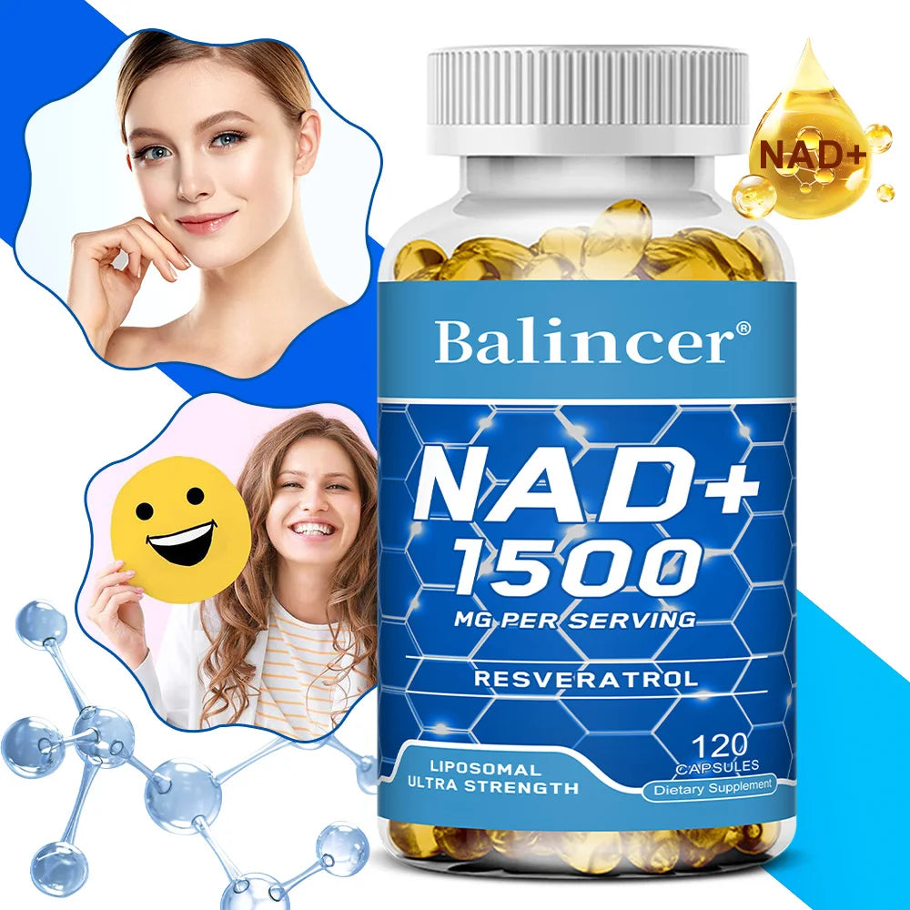 NAD + suppléments, avec résvératrol, supplément énergétique naturelle, supporte la santé cellulaire, anti-âge, améliore l'immunité-120 capsules
