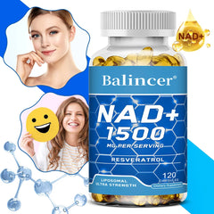 NAD + suppléments, avec résvératrol, supplément énergétique naturelle, supporte la santé cellulaire, anti-âge, améliore l'immunité-120 capsules