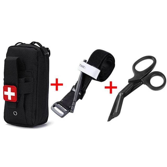 Trousse de premiers secours professionnelle, garrot de sauvetage médical, pochette EDC, outil de survie Molle pour Camping en plein air randonnée d'urgence