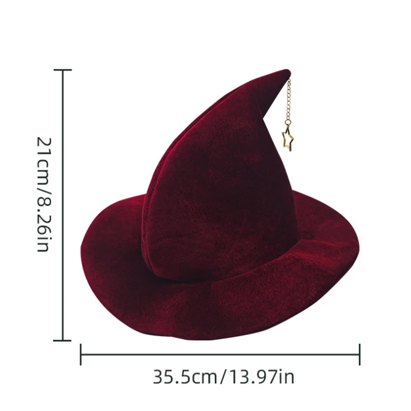 Chapeau de sorcière d'halloween pour enfants et adultes, avec motif étoile mon, chapeau de magicien, Costume de Cosplay, accessoires de déguisement amusants pour fête d'halloween