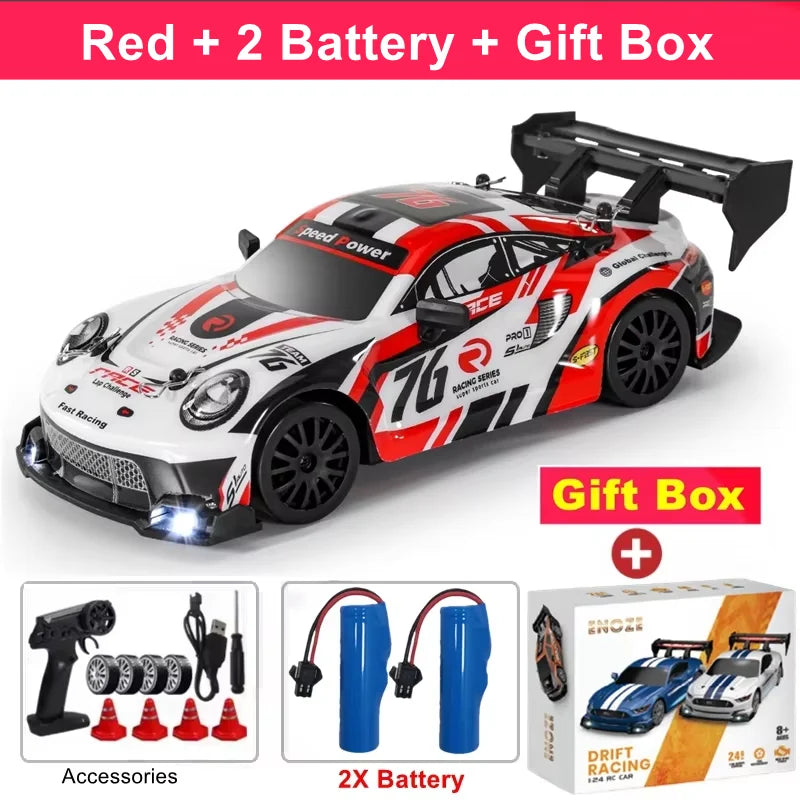 4WD RC Drift Car, High-Speed ​​Remote Control Racing Vehicle with LED Lights, 2.4GHz Radio, 4x4 Off-Road Truck, Children's Toy