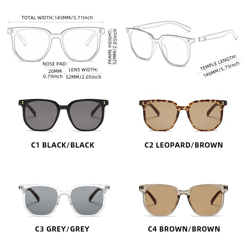 Lunettes de soleil classiques à gros grain de bois pour hommes et femmes, rétro, surdimensionnées, carrées, mode masculine et féminine, pour vacances d'été, nuances de conduite