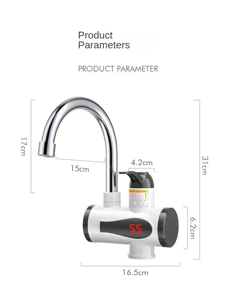 Robinet électrique chauffe-eau affichage de la température chauffe-eau instantané cuisine Machine de chauffage de l'eau sans réservoir