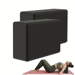 Set of 2 yoga blocks – Made of high-density foam, lightweight, supportive, and odorless – Essential yoga equipment for women, gym