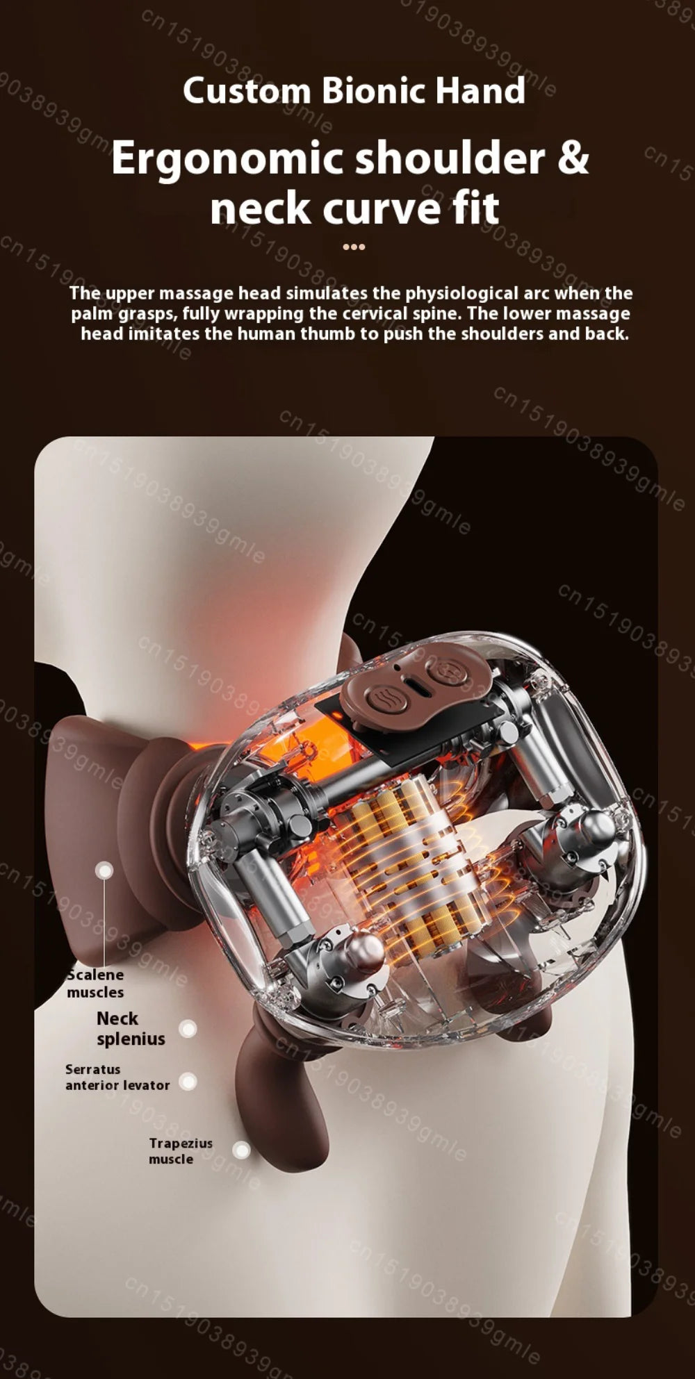 Electric muscle massager for the neck and shoulders, cordless, shoulder and back kneading, shawl, neck massage, relaxation, pain relief