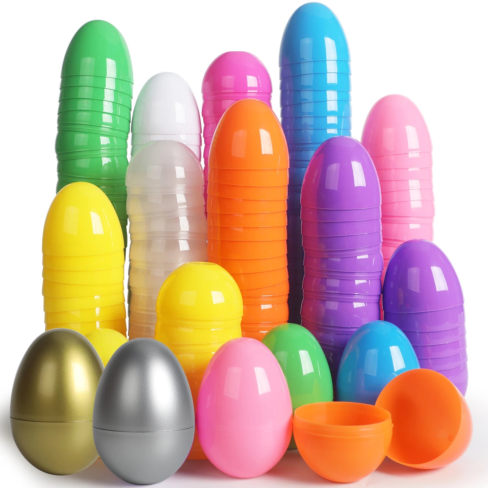 Décoration drôle de pâques, ajout de friandises, œufs de pâques remplissables, décor de fête en plastique, 12 à 24 pièces
