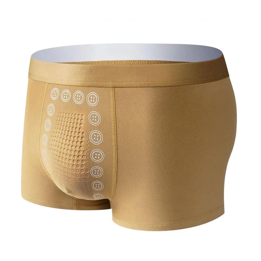 Men's U-Shaped Convex Briefs, Stretch Underwear, Energy Particles, Breathable, with Holes