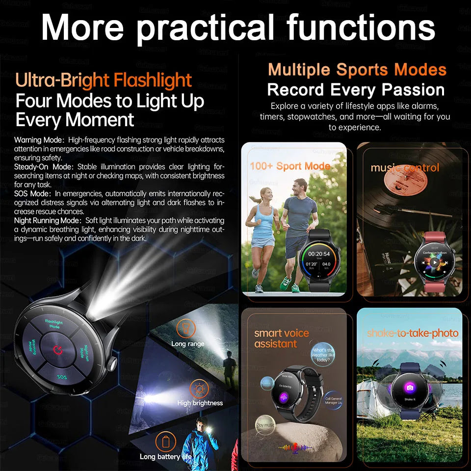 2025New surveillance de la santé acide uric pression artérielle oxygène sanguin analyse du corps montre intelligente ECG + PPG horloge montres intelligentes hommes pour IOS