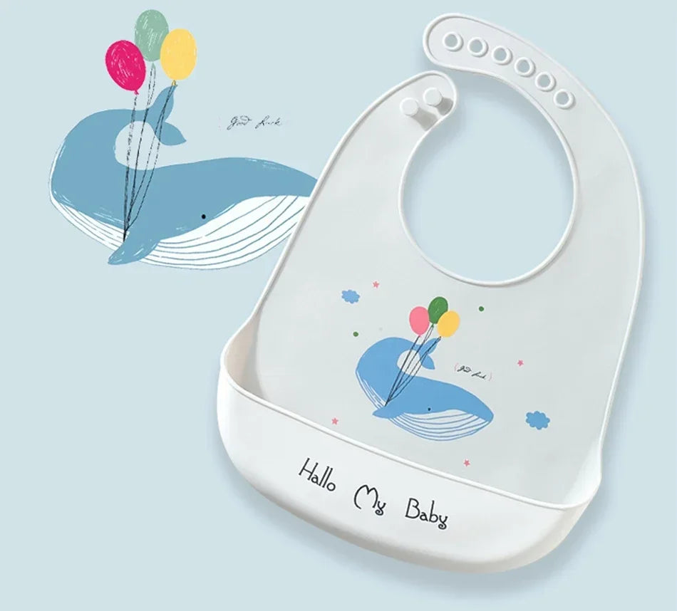 Bavoirs en Silicone souple pour bébés garçons et filles, bavoir imperméable pour nourrissons, tabliers de dessin animé pour nouveau-nés, bavoirs pour tout-petits, tissus pour rots, Bandana