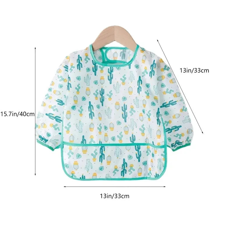 Bavoirs pour bébé, mignon, articles pour bébé, imperméable, manches longues, Smock artistique, tablier d'alimentation pour enfants