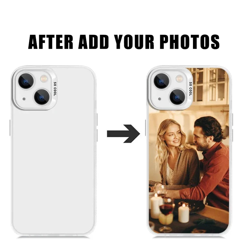 Coque de téléphone personnalisée pour iPhone 16 15 14 Plus 12 13 11 15 Pro MAX XR XS X 7 8 SE, Design de couverture, Photo, nom, Photo