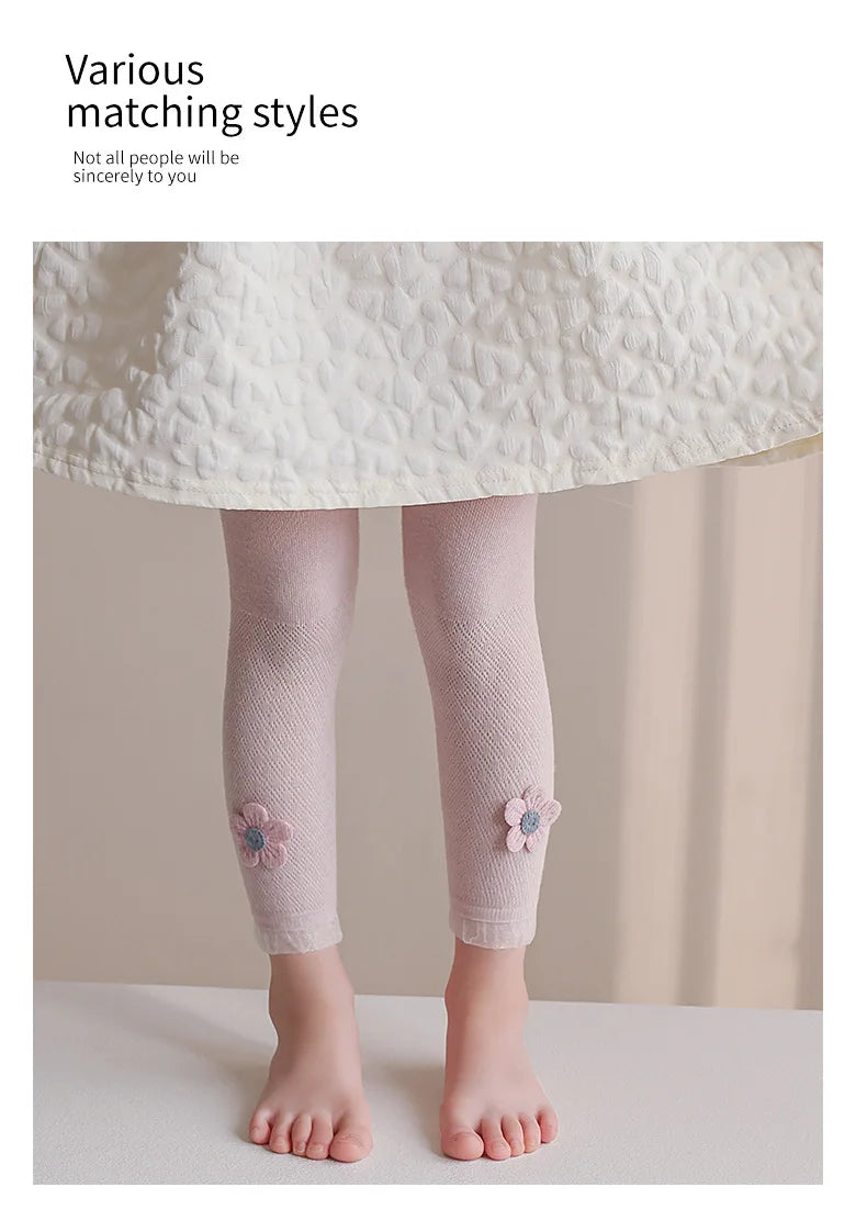 Leggings pour filles, pantalons ajourés pour enfants, vêtements d'été pour enfants, pantalons crayon à fleurs, Style coréen