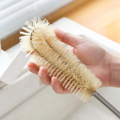 Nettoyeur de brosse de bouteille avec Long manche en bois, brosse de nettoyage de bouteille d'eau, poils naturels, brosse de bouteille de gommage de cuisine pour pichet de tasse