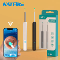 NE3 nettoyeur d'oreilles outil de retrait de cire d'oreille de haute précision avec caméra LED Otoscope sans fil Kit de nettoyage d'oreille intelligent meilleur cadeau