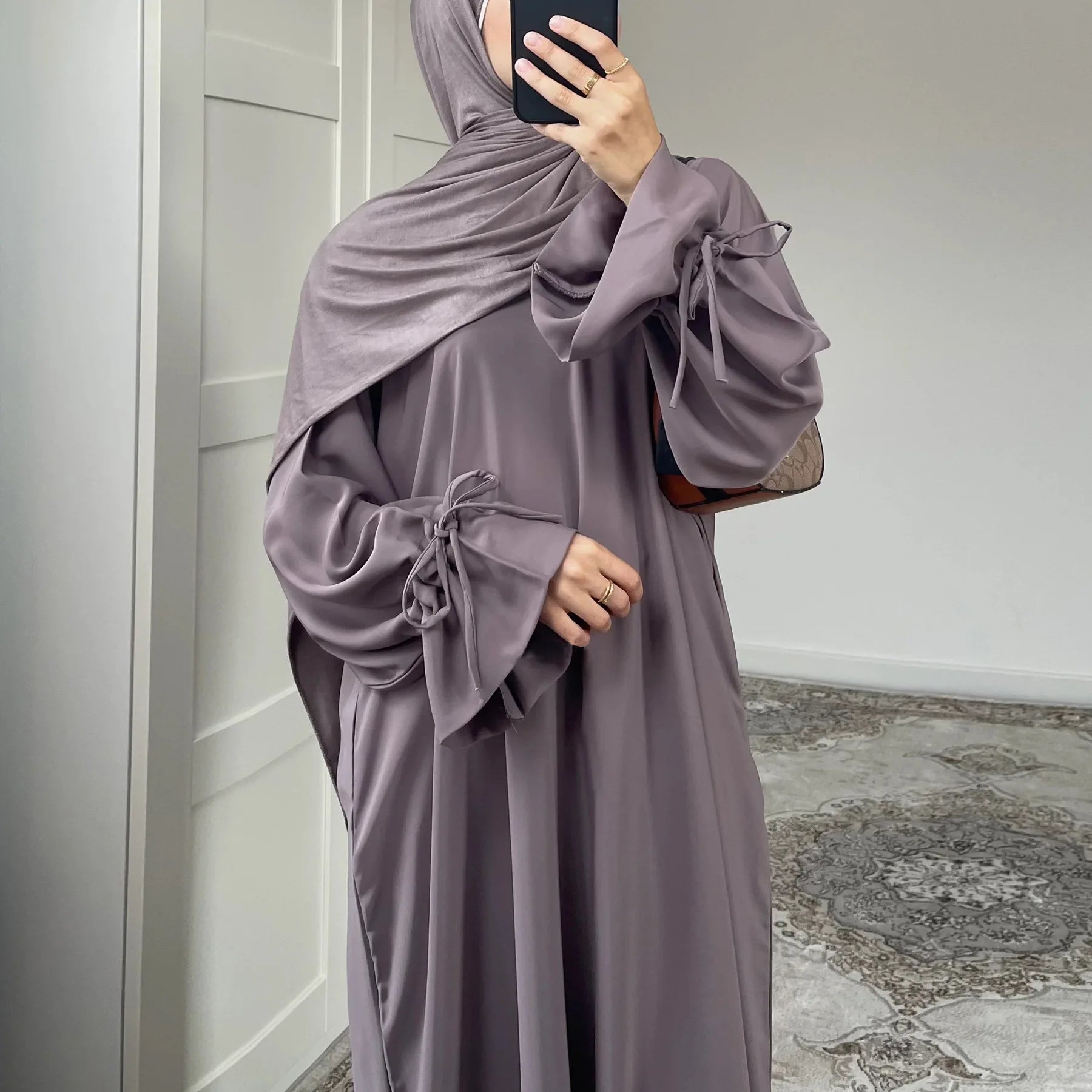 Abaya-Robe de Couleur Unie pour Femme Musulmane, Vêtement d'Église Islamique, Élégant, à la Mode, pour Ramadan Arabe, Dubaï, Turquie, 2025