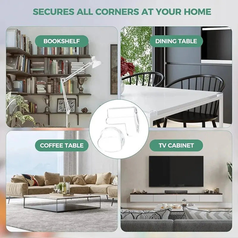 Self-adhesive transparent table corner protectors, anti-collision furniture corner protectors, child safety tools (5 pieces)