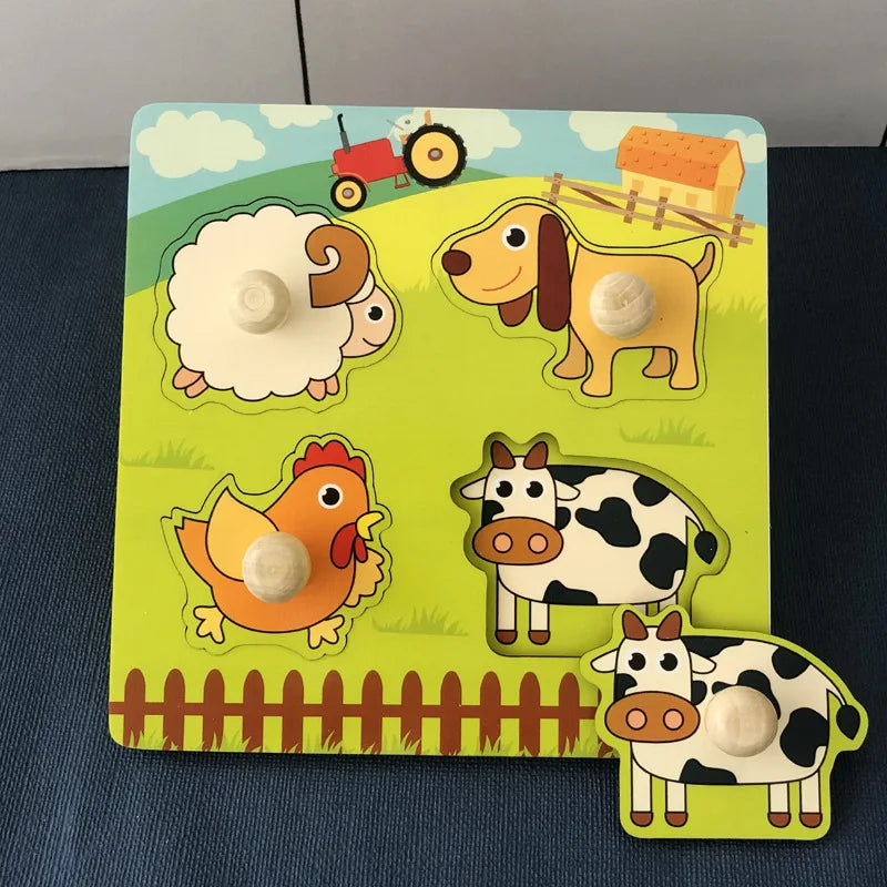 Puzzles en bois Montessori pour enfants, jouets Montessori pour tout-petits de 2 3 4 5 ans, Puzzle 3D, jouet éducatif dinosaure