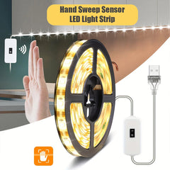 LED Strip Light with Ripple Sensor and Hand Swipe, Backlighting for TV, Kitchen, Under Cabinet, DC 5V, USB 2835
