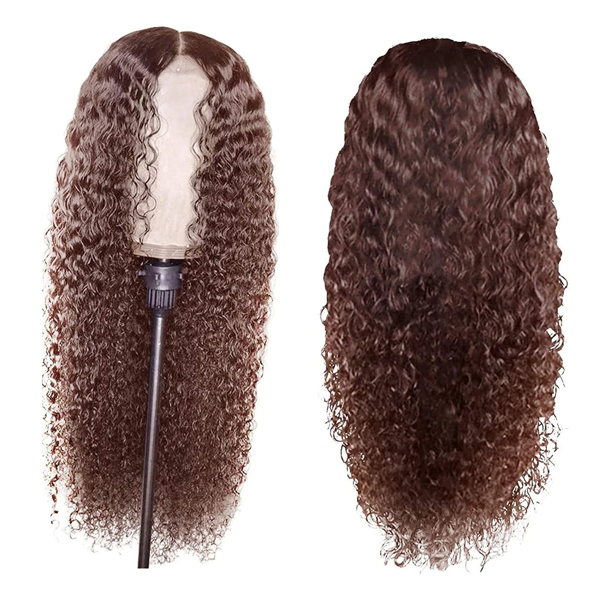 Perruque Lace Front Wig péruvienne naturelle, cheveux bouclés, sans colle