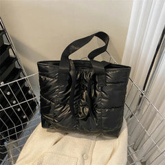 Mode femmes sac fourre-tout grande capacité coton rembourré dames fourre-tout sacs à main losange sac à provisions matelassé solide pour les voyages de loisirs