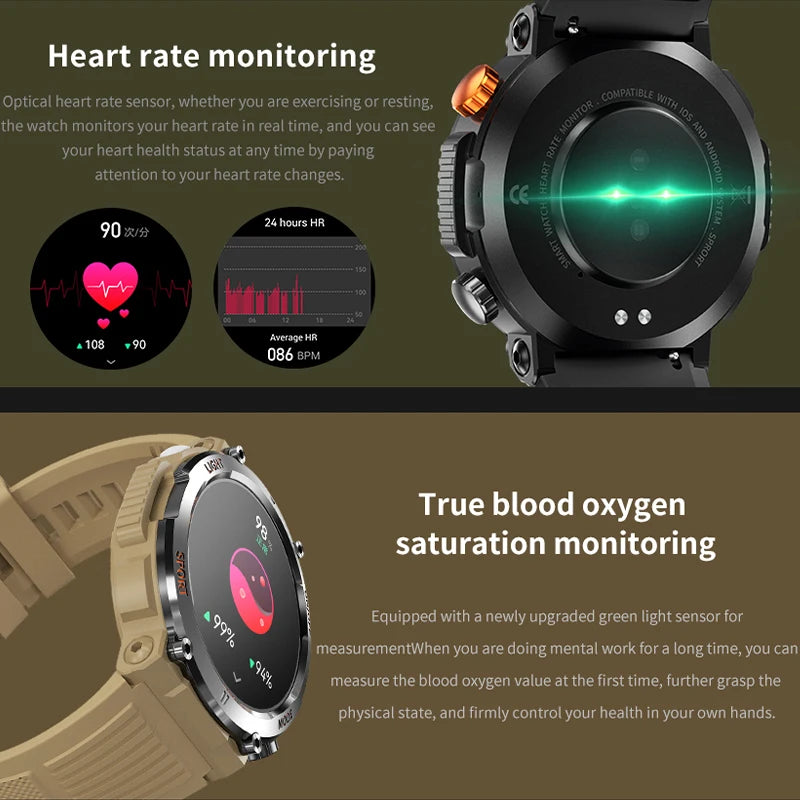 Montre connectée de sport pour hommes, écran tactile HD 2023x360, étanche, surveillance de la santé, appel Bluetooth, nouvelle collection 360