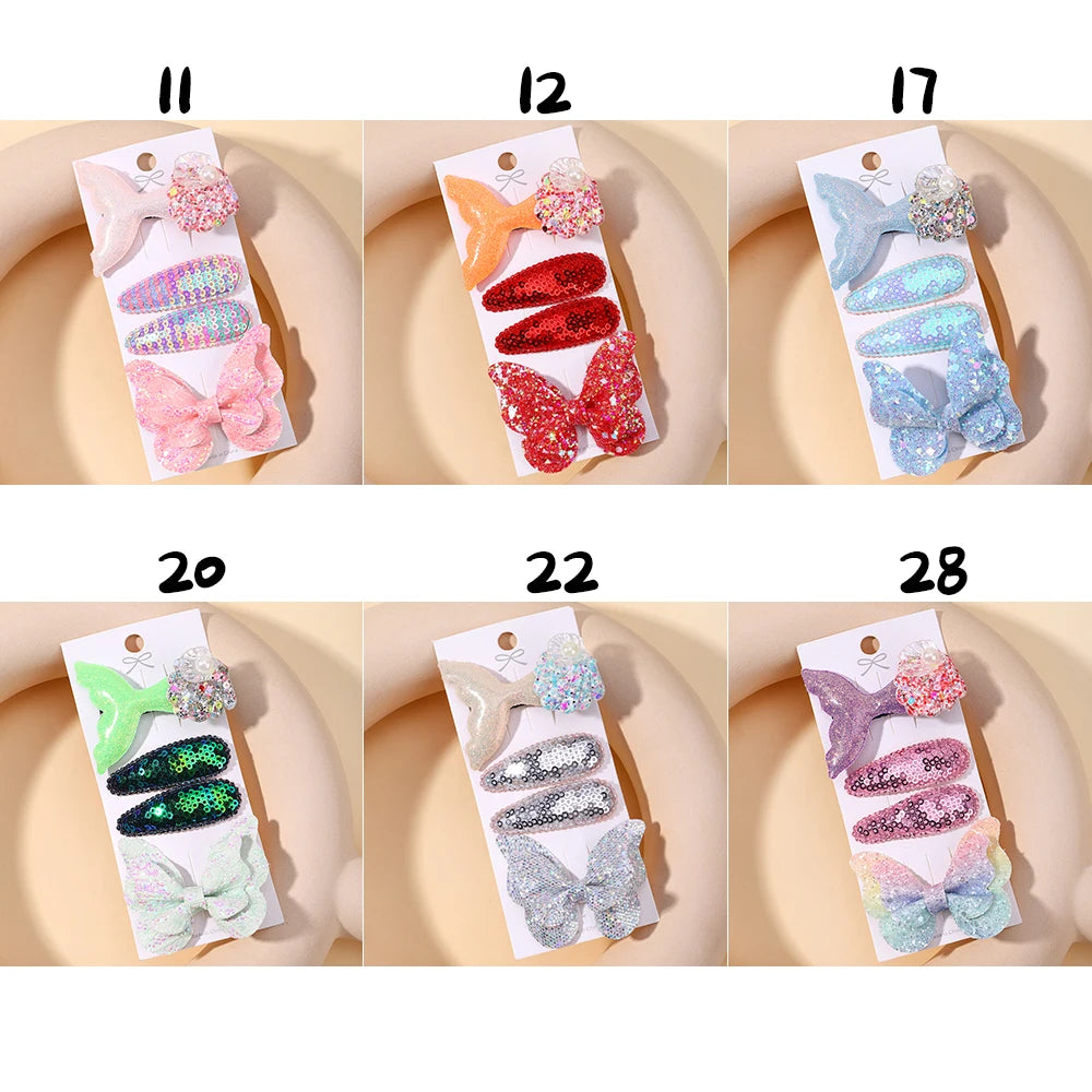 Enfants frais pince à cheveux ensemble fleur imprimé doux papillon épingles à cheveux enfants BB cheveux frange Clips Barrettes fille accessoires chapeaux