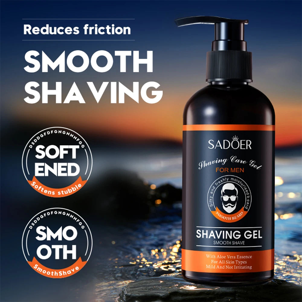 2 pièces hommes indolore propre hydrater lisse soin de la barbe Gel de rasage Gel de rasage Non irritant adoucir favoris les favoris barbe crème de rasage