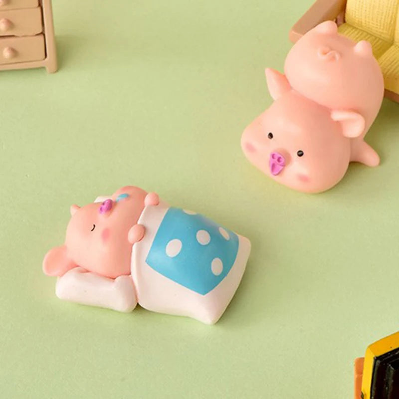 7 pièces/ensemble dessin animé cochon Animal poupée jouet modèle Statue Figurine ornement Miniatures